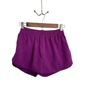 Champion Womens Purple Mid Rise Drawstring Waist Lined Running Shorts Size Small